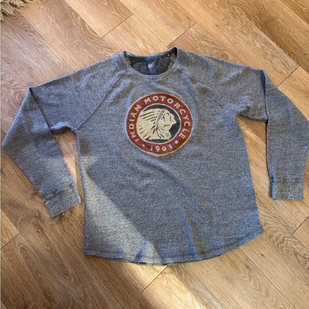 Lucky Brand Gray Crewneck Sweater with Red Graphic
